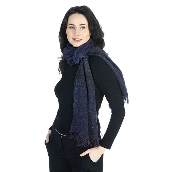 Celtic Ruana Long Shawl Irish Wool Lambswool Mountain Blue🤪 - Picture 1 of 1